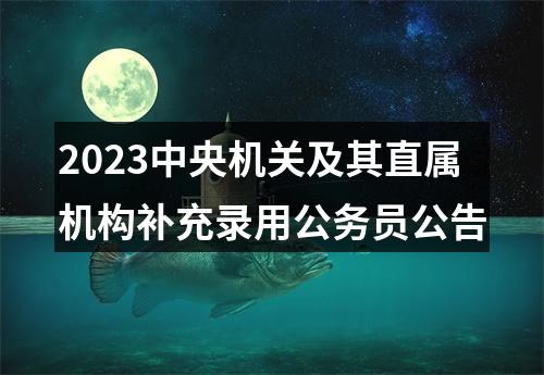2023中央机关及其直属机构补充录用公务员公告 图片