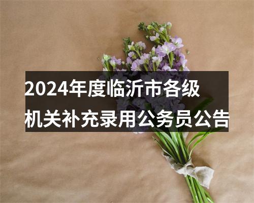 2024年度临沂市各级机关补充录用公务员公告 图片