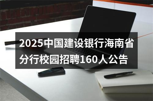 2025中国建设银行海南省分行校园招聘160人公告 图片