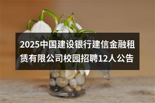 2025中国建设银行建信金融租赁有限公司校园招聘12人公告 图片