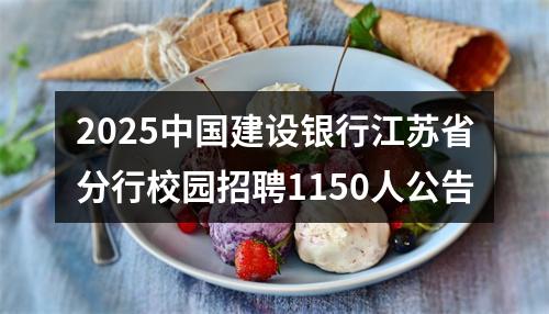 2025中国建设银行江苏省分行校园招聘1150人公告 图片