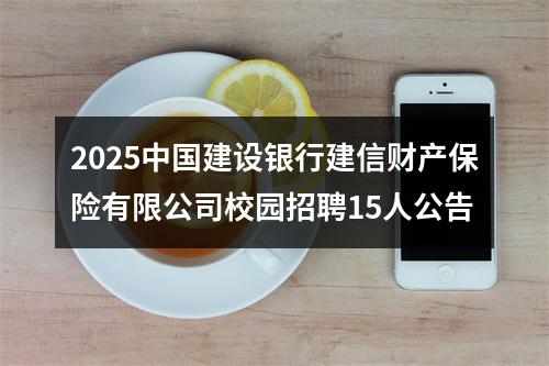 2025中国建设银行建信财产保险有限公司校园招聘15人公告 图片