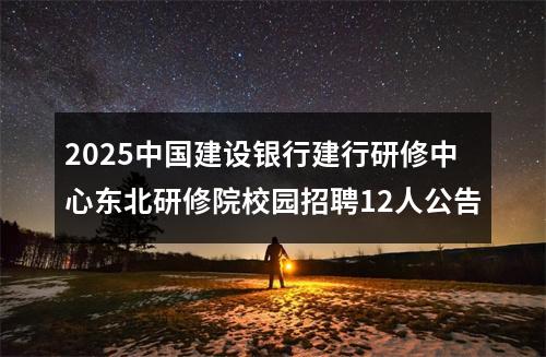 2025中国建设银行建行研修中心东北研修院校园招聘12人公告 图片