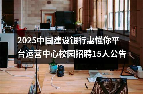 2025中国建设银行惠懂你平台运营中心校园招聘15人公告 图片